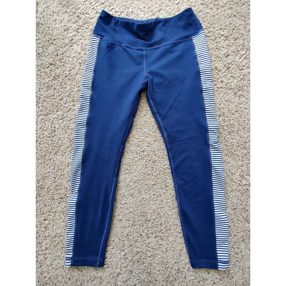 Vineyard Vines Performance Leggings Women's‎ S Blue/White Striped Fitness Yoga